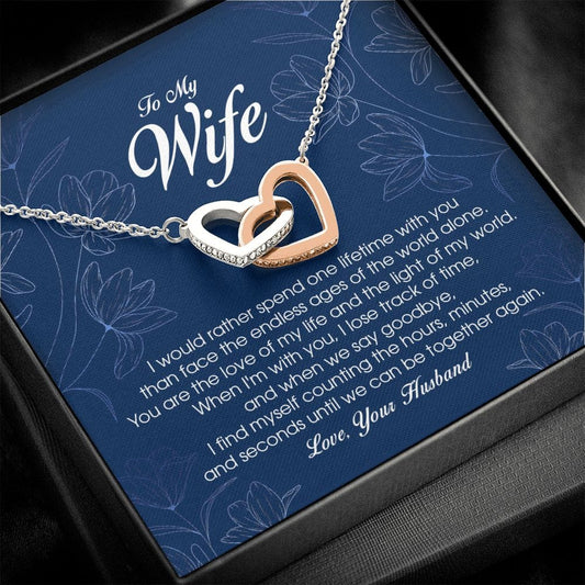 To My Wife, Interlocking Heart Necklace