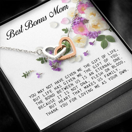 Best Bonus Mom Gift, Interlocking Heart Necklace