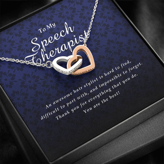 Interlocking Heart Necklace, Speech Therapist Gift