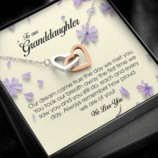 To Our Granddaughter, Interlocking Heart Necklace
