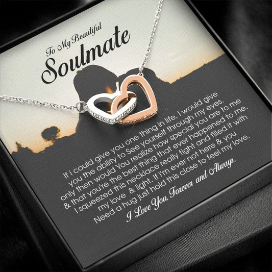 To My Beautiful Soulmate, Interlocking Heart Necklace
