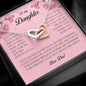 To My Daughter, Interlocking Heart Necklace, Gift from Dad