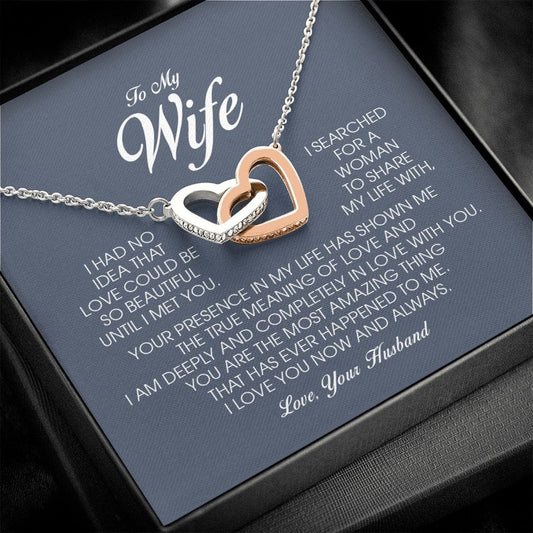 To My Wife, Interlocking Heart Necklace