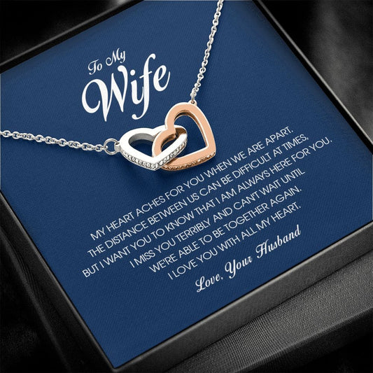 To My Wife, Interlocking Heart Necklace