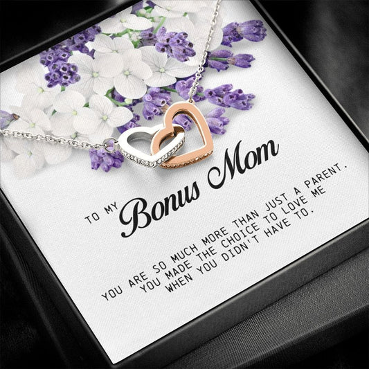 Bonus Mom Gift, Interlocking Heart Necklace
