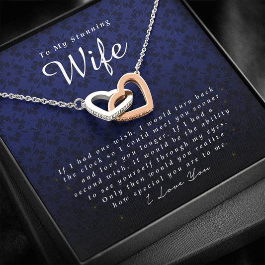 Interlocking Heart Necklace, To My Stunning Wife