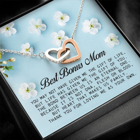 Best Bonus Mom Gift, Interlocking Heart Necklace