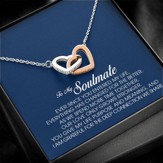 To My Soulmate, Interlocking Heart Necklace