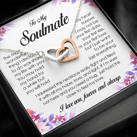 To My Soulmate, Interlocking Heart Necklace