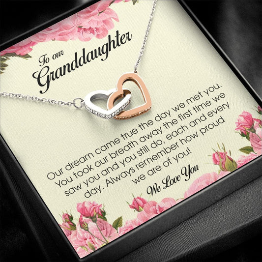 To Our Granddaughter, Interlocking Heart Necklace