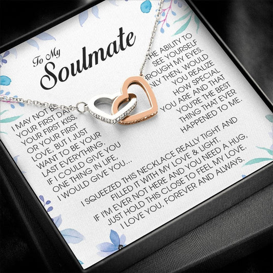 To My Soulmate, Interlocking Heart Necklace