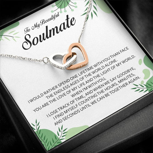 To My Beautiful Soulmate, Interlocking Heart Necklace