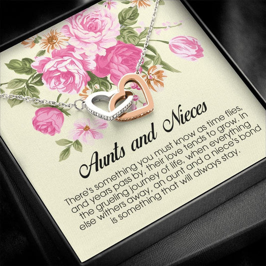 Aunt and Niece Gift, Interlocking Heart Necklace