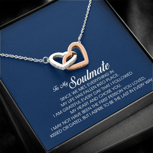To My Soulmate, Interlocking Heart Necklace