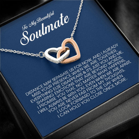 To My Soulmate, Interlocking Heart Necklace