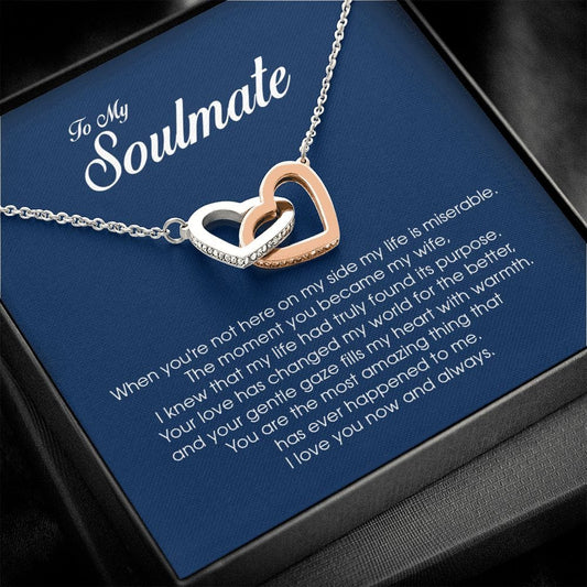 To My Soulmate, Interlocking Heart Necklace
