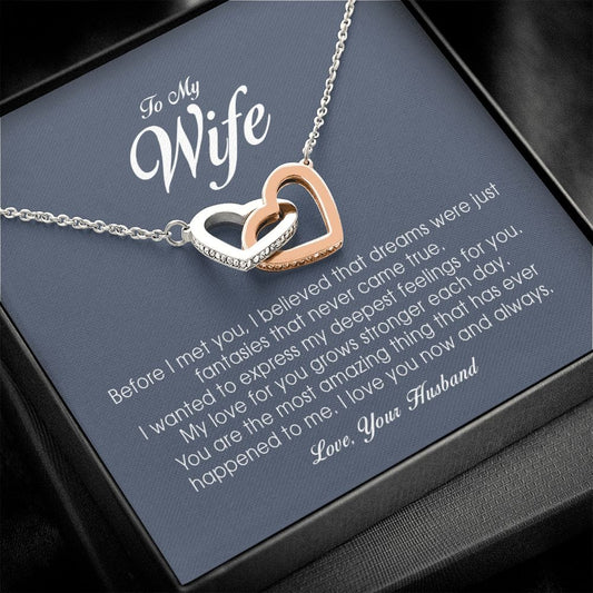 To My Wife, Interlocking Heart Necklace