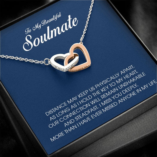 To My Soulmate, Interlocking Heart Necklace