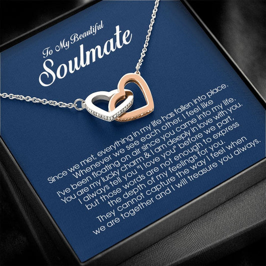 To My Soulmate, Interlocking Heart Necklace