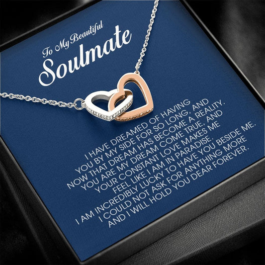 To My Soulmate, Interlocking Heart Necklace