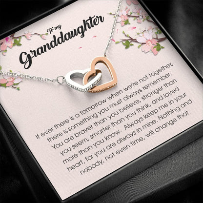 To My Granddaughter, Interlocking Heart Necklace
