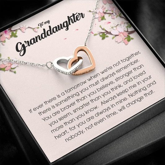 To My Granddaughter, Interlocking Heart Necklace