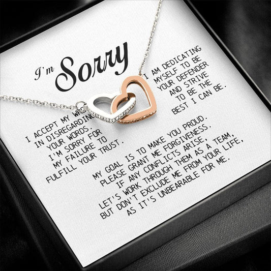 I'm Sorry Gift, Interlocking Heart Necklace
