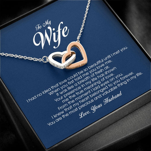 To My Wife, Interlocking Heart Necklace