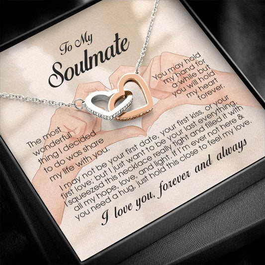 To My Soulmate, Interlocking Heart Necklace