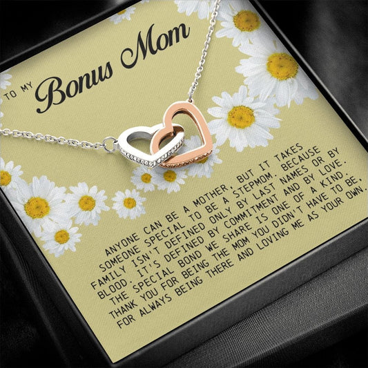 Bonus Mom Gift, Interlocking Heart Necklace
