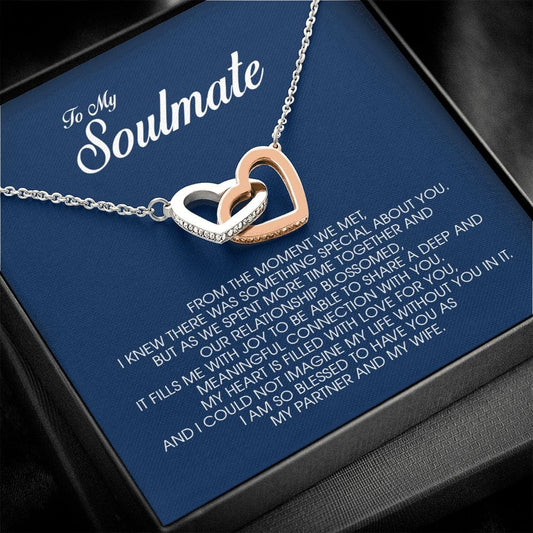 To My Soulmate, Interlocking Heart Necklace