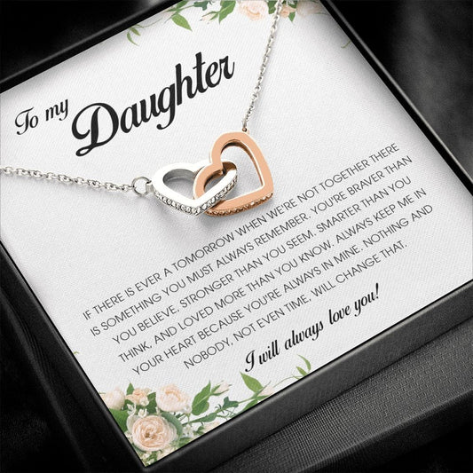 To My Daughter, Interlocking Heart Necklace