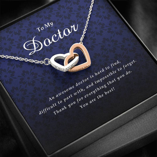 Interlocking Heart Necklace, Doctor Gift
