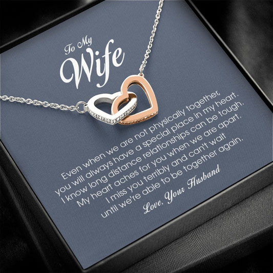 To My Wife, Interlocking Heart Necklace