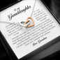 To My Granddaughter, Interlocking Heart Necklace, Gift from Grandma