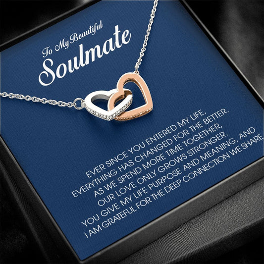 To My Soulmate, Interlocking Heart Necklace