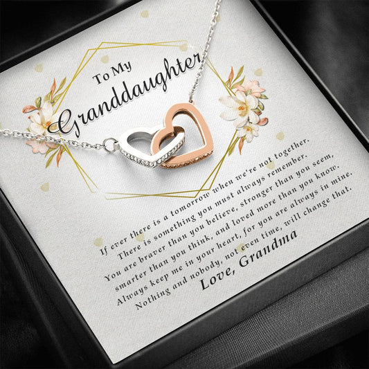 Interlocking Heart Necklace, Granddaughter Gift from Grandma