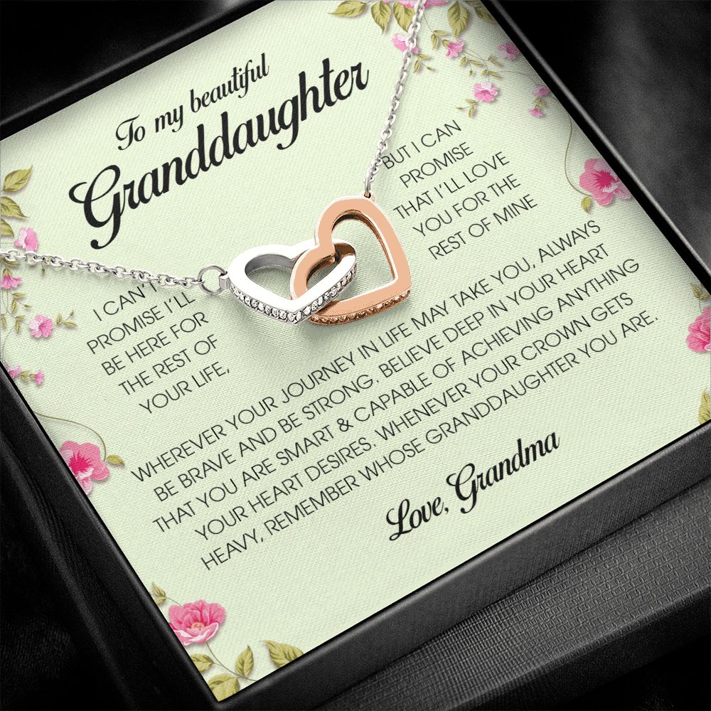 To My Beautiful Granddaughter, Interlocking Heart Necklace