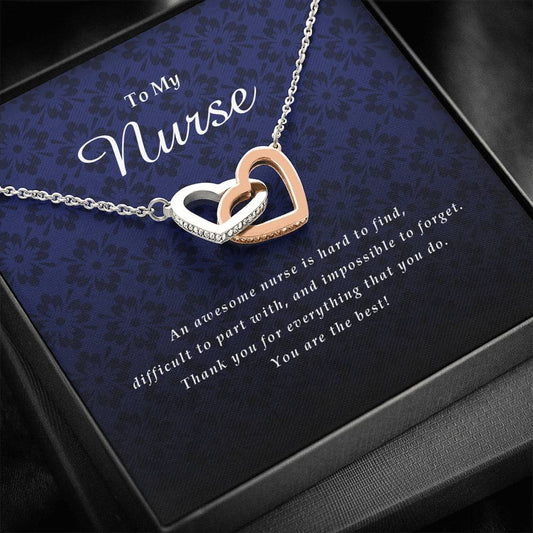 Interlocking Heart Necklace, Nurse Gift