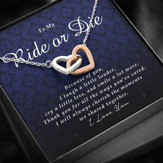 Interlocking Heart Necklace, To My Ride or Die