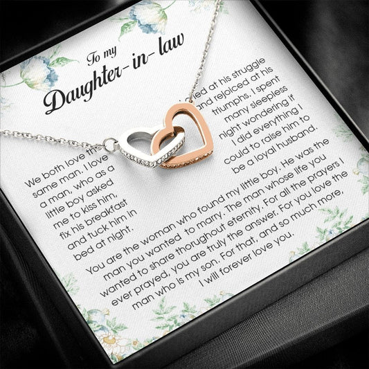 To My Daughter In Law, Interlocking Heart Necklace