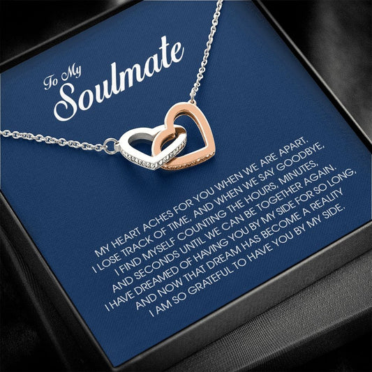 To My Soulmate, Interlocking Heart Necklace