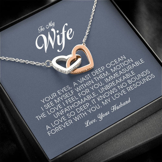 To My Wife, Interlocking Heart Necklace