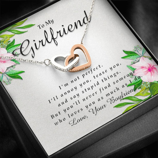 Interlocking Heart Necklace, To My Girlfriend