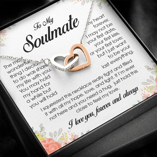 To My Soulmate, Interlocking Heart Necklace
