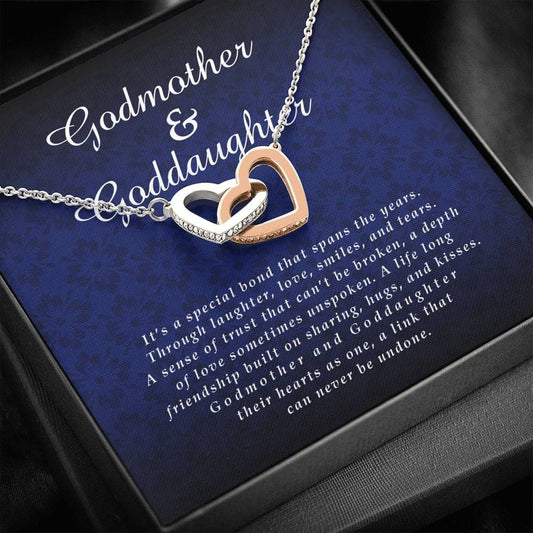 Godmother and Goddaughter Interlocking Heart Necklace