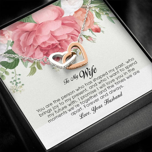 To My Wife , Interlocking Heart Necklace