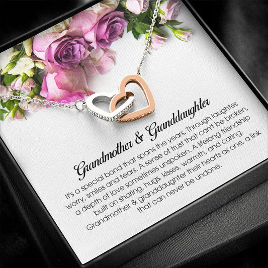 Grandmother & granddaughter v2-02 Interlocking Heart Necklace