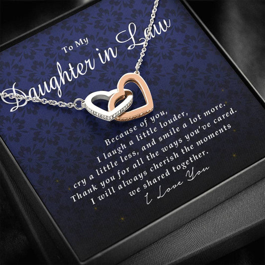 Interlocking Heart Necklace, To My Daughter In Law