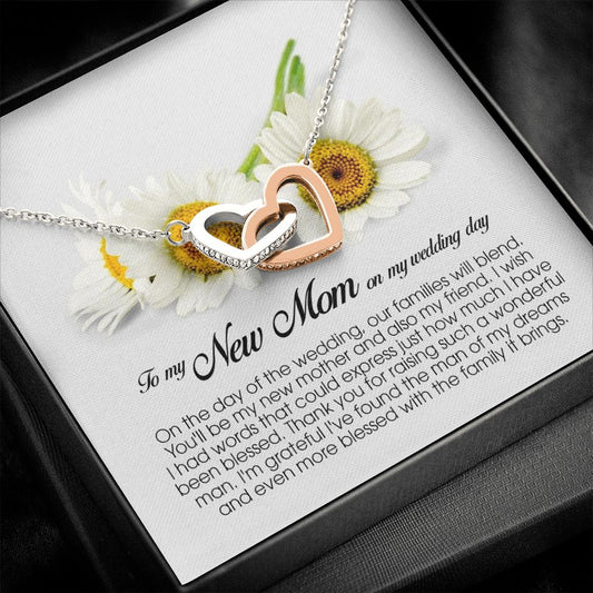 Mother In Law Gift on Wedding Day, Interlocking Heart Necklace